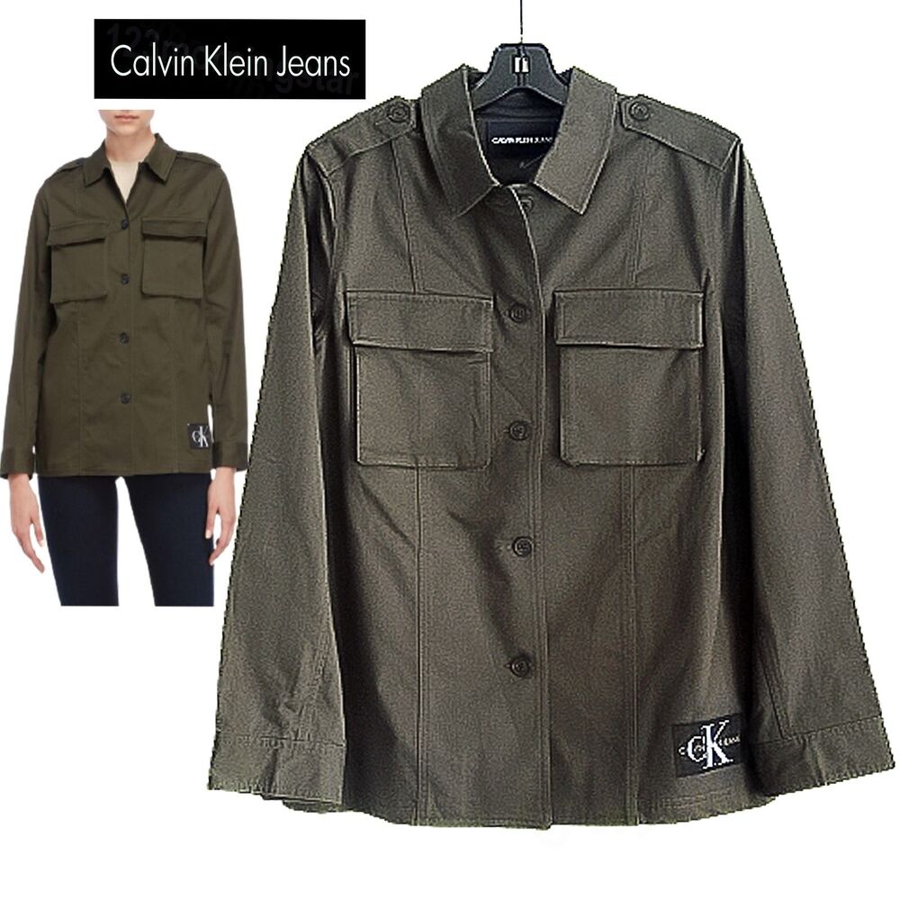 CALVIN KLEIN JEANS NEW Dark Academia VERTIGO Khaki Green Cargo Jacket M